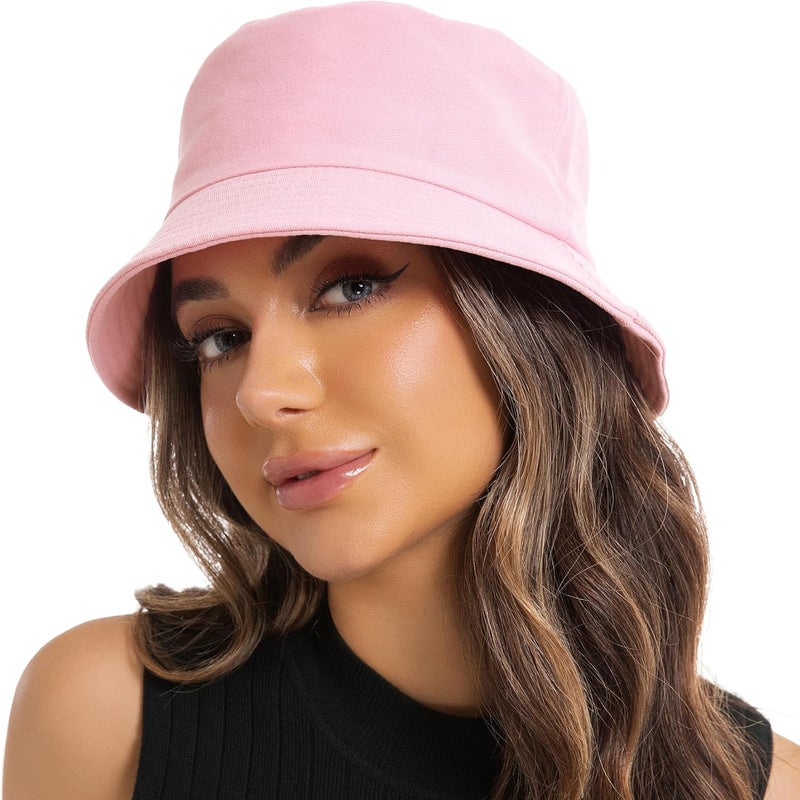 Wheebo Solid Color Bucket Hat for Women Summer Beach Fishmen Hat for Lady Adult Unisex Cotton Cap…… - Image 1